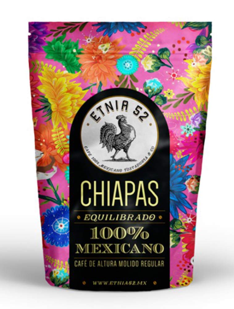Etnia 52 - Chiapas (Intenso), Mexican Ground Coffee, 1 lb, Kosher Certified (KMD), Made in Mexico