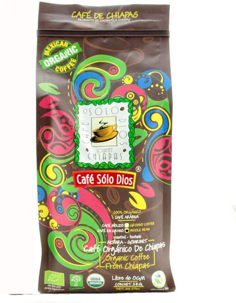 Solo Dios Coffee. Whole beam, artisan flavor. 35 ounce bag