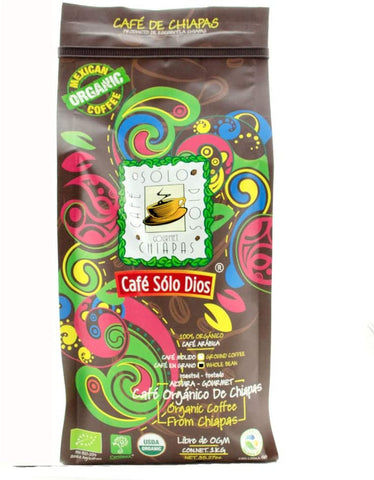 Solo Dios Coffee. Whole beam, artisan flavor. 35 ounce bag