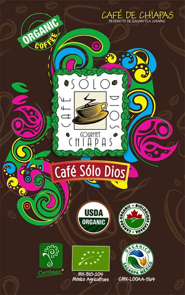 Solo Dios Coffee. Whole beam, artisan flavor. 35 ounce bag